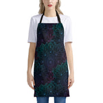 Purple And Teal Mandala Print Apron