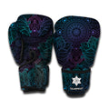 Purple And Teal Mandala Print Boxing Gloves