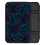 Purple And Teal Mandala Print Car Center Console Cover