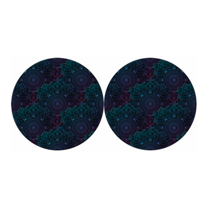 Purple And Teal Mandala Print Car Coasters