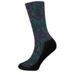 Purple And Teal Mandala Print Crew Socks