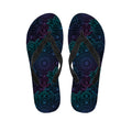 Purple And Teal Mandala Print Flip Flops