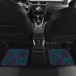 Purple And Teal Mandala Print Front and Back Car Floor Mats