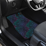 Purple And Teal Mandala Print Front and Back Car Floor Mats
