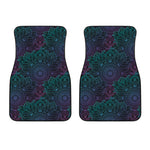 Purple And Teal Mandala Print Front Car Floor Mats