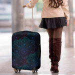 Purple And Teal Mandala Print Luggage Cover