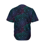 Purple And Teal Mandala Print Men's Baseball Jersey