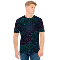 Purple And Teal Mandala Print Men's T-Shirt