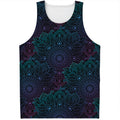 Purple And Teal Mandala Print Men's Tank Top