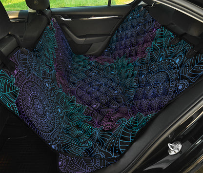 Purple And Teal Mandala Print Pet Car Back Seat Cover