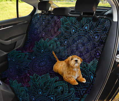 Purple And Teal Mandala Print Pet Car Back Seat Cover