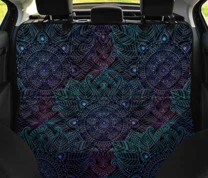 Purple And Teal Mandala Print Pet Car Back Seat Cover