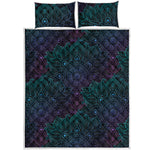 Purple And Teal Mandala Print Quilt Bed Set