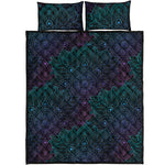Purple And Teal Mandala Print Quilt Bed Set