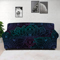 Purple And Teal Mandala Print Sofa Cover