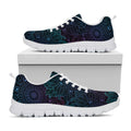 Purple And Teal Mandala Print White Running Shoes
