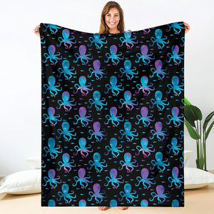 Purple And Teal Octopus Pattern Print Blanket