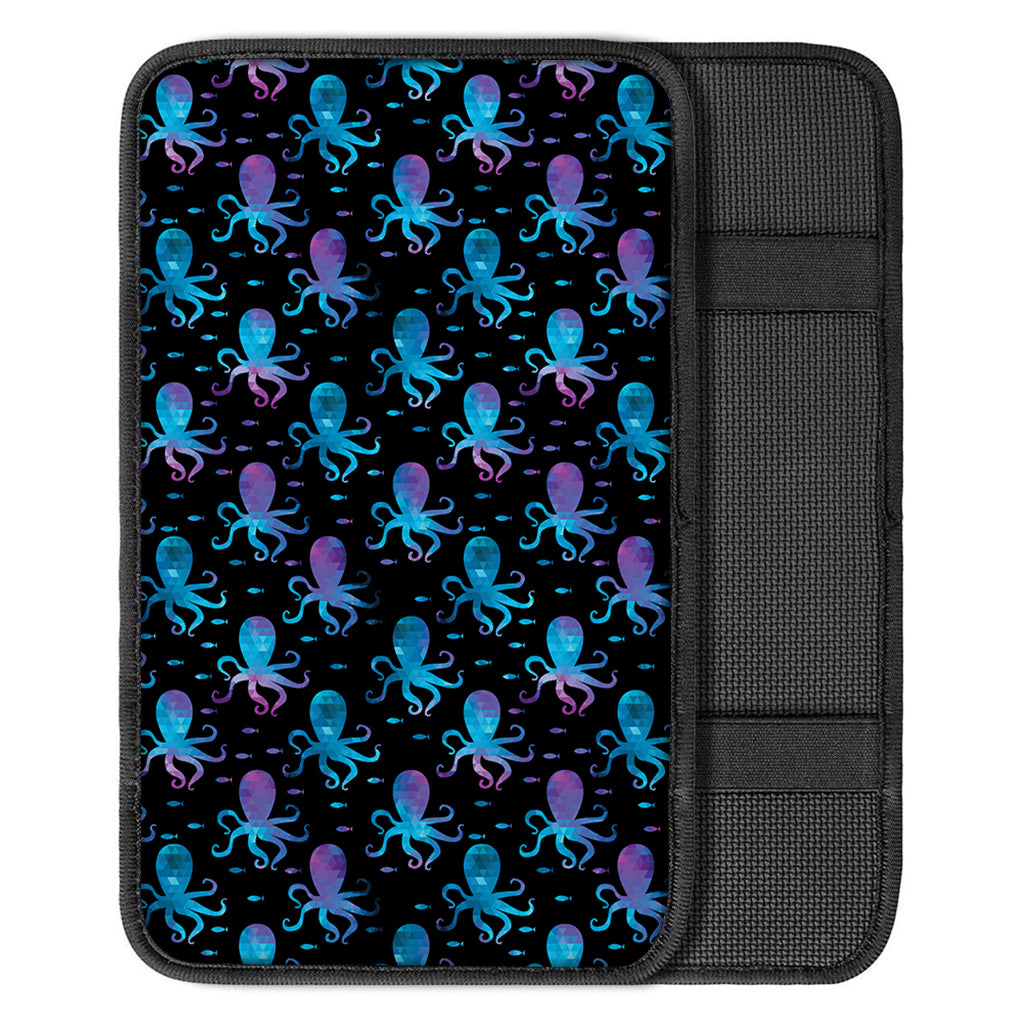 Purple And Teal Octopus Pattern Print Car Center Console Cover