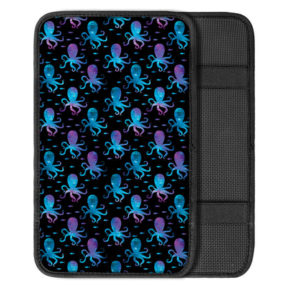 Purple And Teal Octopus Pattern Print Car Center Console Cover