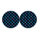 Purple And Teal Octopus Pattern Print Car Coasters