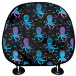 Purple And Teal Octopus Pattern Print Car Headrest Covers