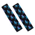 Purple And Teal Octopus Pattern Print Car Seat Belt Covers