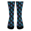 Purple And Teal Octopus Pattern Print Crew Socks