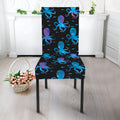 Purple And Teal Octopus Pattern Print Dining Chair Slipcover