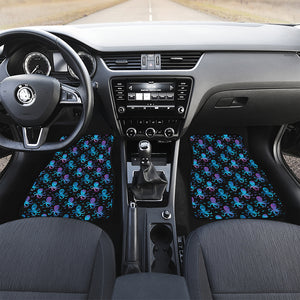 Purple And Teal Octopus Pattern Print Front and Back Car Floor Mats