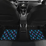 Purple And Teal Octopus Pattern Print Front and Back Car Floor Mats