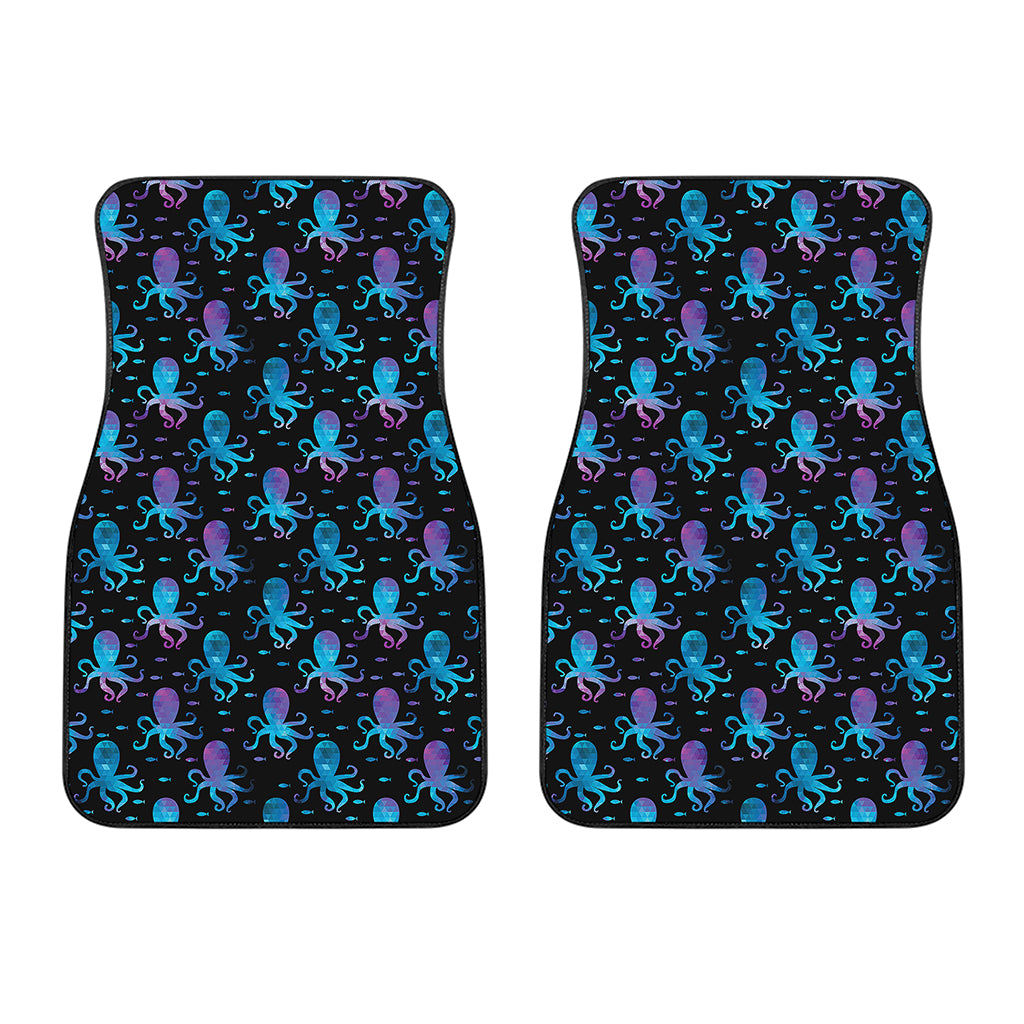 Purple And Teal Octopus Pattern Print Front Car Floor Mats