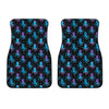 Purple And Teal Octopus Pattern Print Front Car Floor Mats