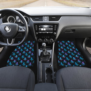 Purple And Teal Octopus Pattern Print Front Car Floor Mats