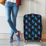Purple And Teal Octopus Pattern Print Luggage Cover