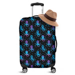 Purple And Teal Octopus Pattern Print Luggage Cover