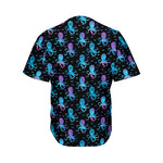 Purple And Teal Octopus Pattern Print Men's Baseball Jersey