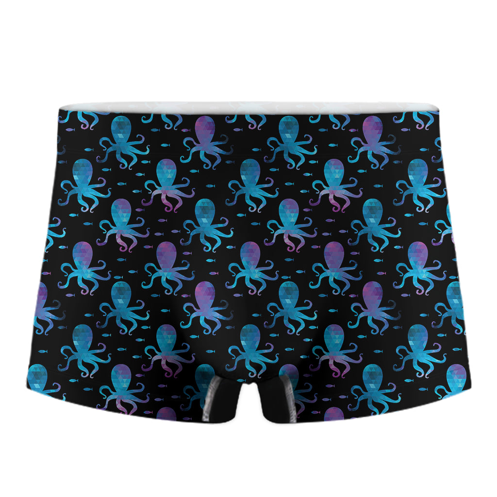 Purple And Teal Octopus Pattern Print Men's Boxer Briefs