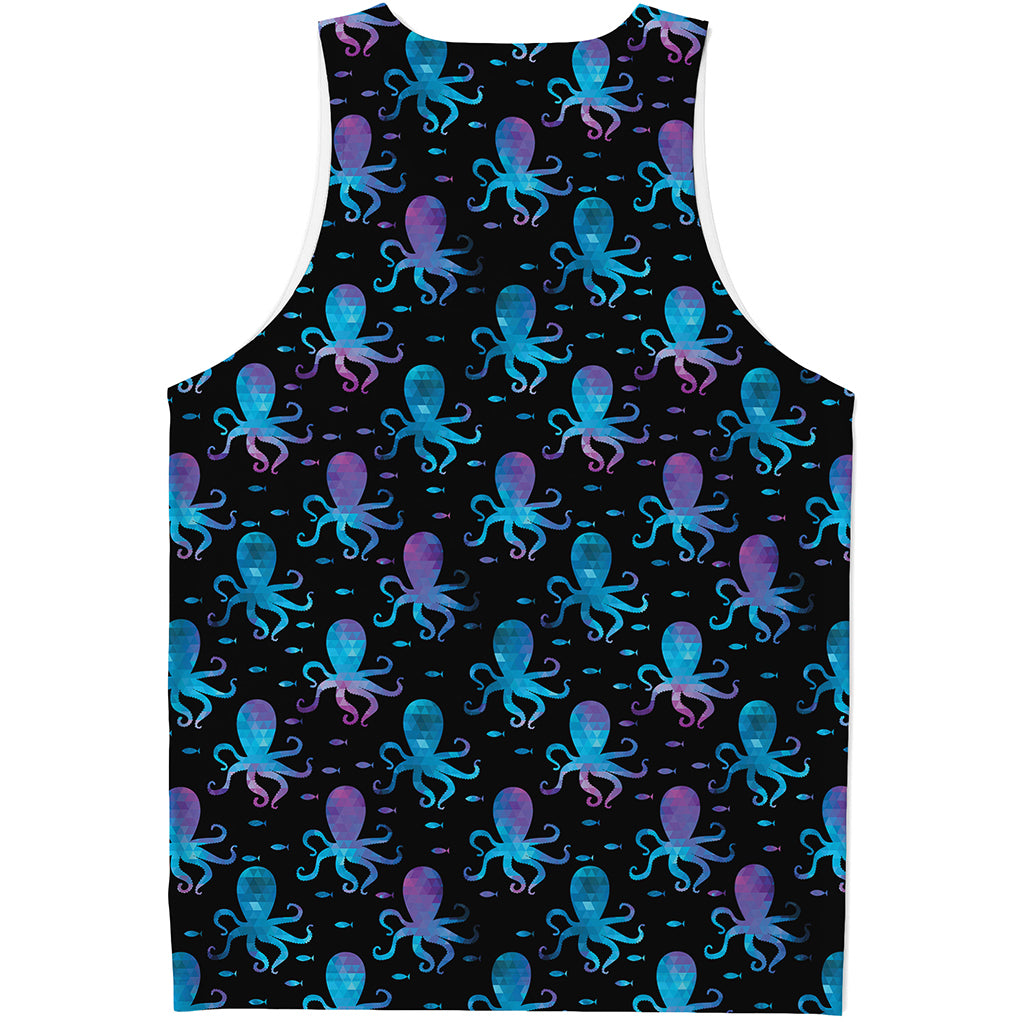 Purple And Teal Octopus Pattern Print Men's Tank Top