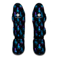 Purple And Teal Octopus Pattern Print Muay Thai Shin Guards