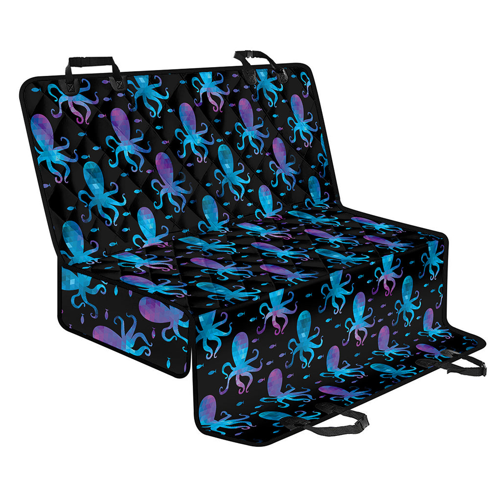 Purple And Teal Octopus Pattern Print Pet Car Back Seat Cover