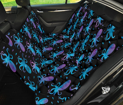 Purple And Teal Octopus Pattern Print Pet Car Back Seat Cover