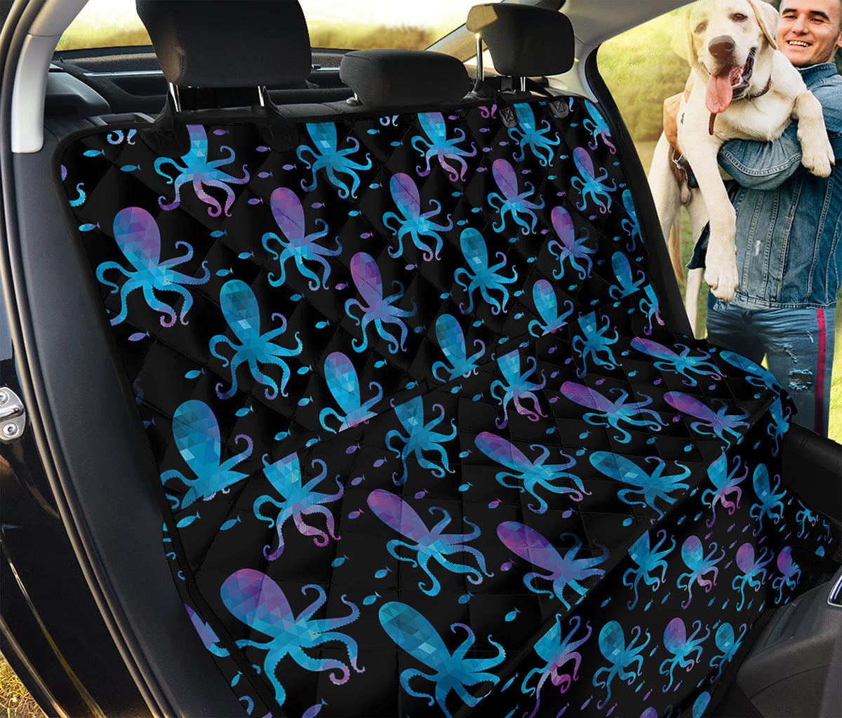 Purple And Teal Octopus Pattern Print Pet Car Back Seat Cover