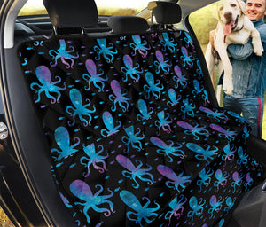 Purple And Teal Octopus Pattern Print Pet Car Back Seat Cover