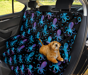 Purple And Teal Octopus Pattern Print Pet Car Back Seat Cover