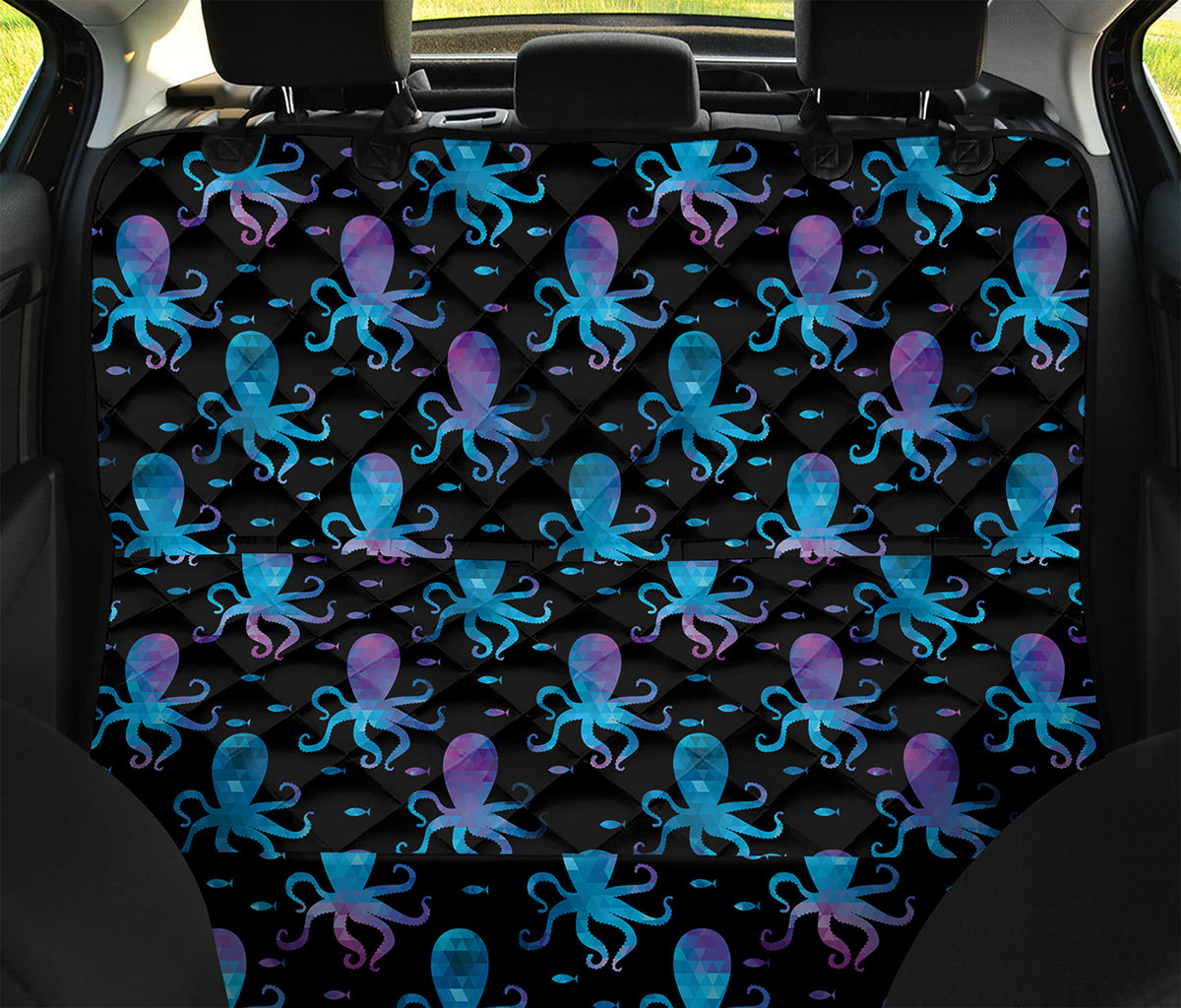Purple And Teal Octopus Pattern Print Pet Car Back Seat Cover
