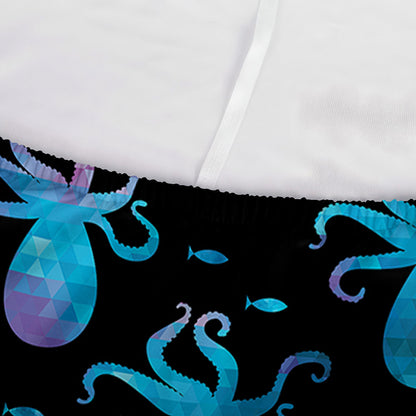 Purple And Teal Octopus Pattern Print Sofa Cover