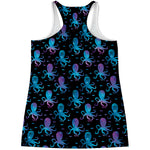 Purple And Teal Octopus Pattern Print Women's Racerback Tank Top