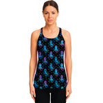 Purple And Teal Octopus Pattern Print Women's Racerback Tank Top