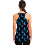 Purple And Teal Octopus Pattern Print Women's Racerback Tank Top