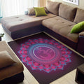 Purple And Teal Om Mandala Print Floor Mat